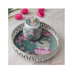 Metal gifting pichwai tray