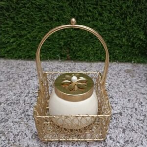 Square Metal Wire Basket With Jars