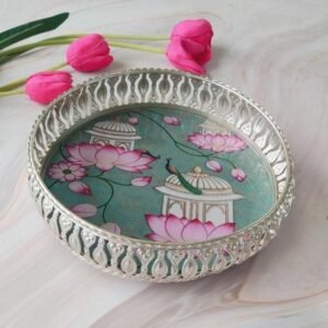 Pichwai Tray With Pichwai Jar