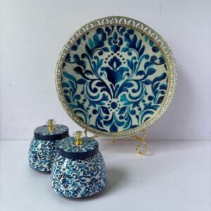 Tray and Dry Fruit Jars Set