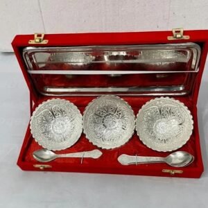 Silver Bowl Set With Tary And Spoon