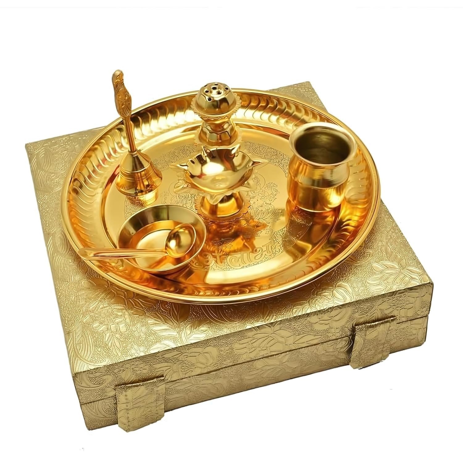 Gold Plated Pooja Thali by rayan international