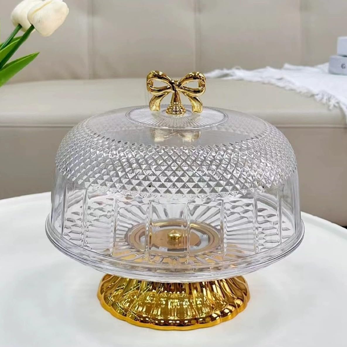 Cake Stand with Dome Transparent by rayan international