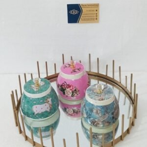 Metal Gifting Jar Pichwai Printed