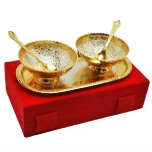 German Silver Gold Plated Bowl Set