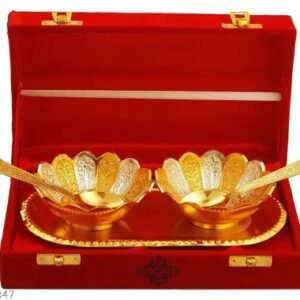 German Silver-Gold Plated Bowl Set