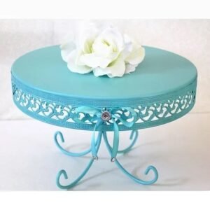Sky blue Iron Metal Cake Stand Round Shape, Packaging Type: Carton, Size: Custom Size