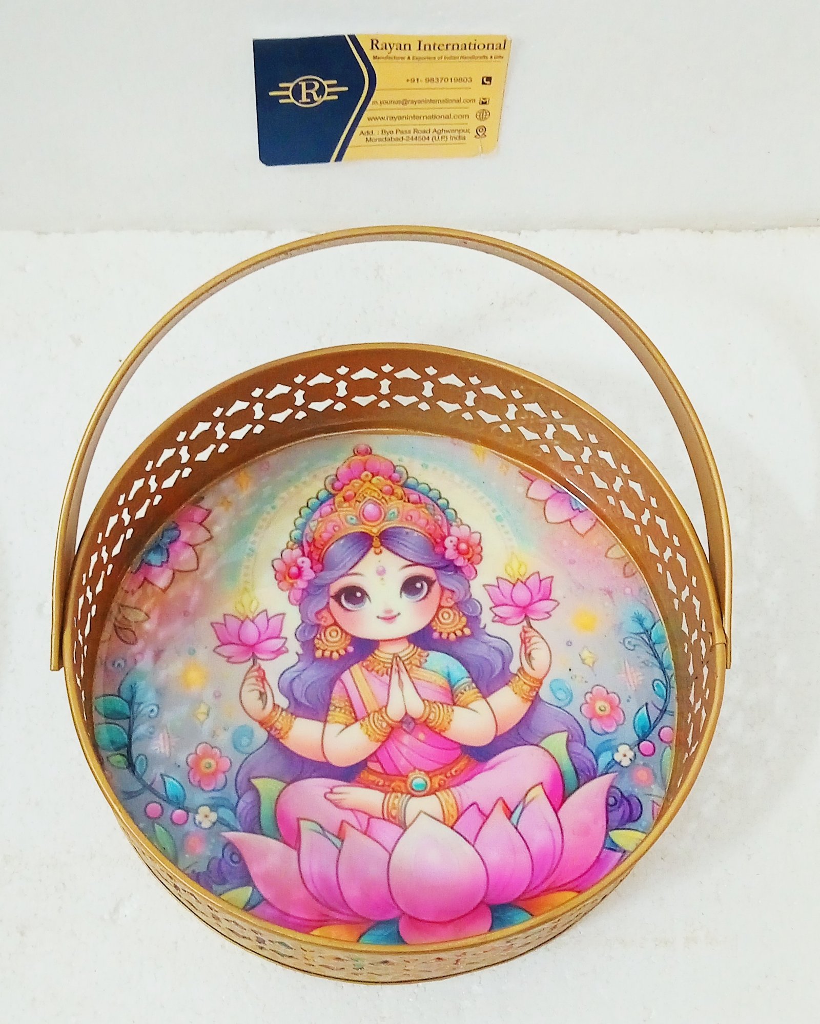 Metal Gifting Pichwai Printed Tray For Wedding Gifts - Image 4