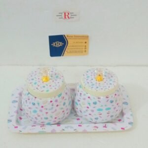 Metal Gifting Tray With 2 Printed Jars, Type: Decorative Trays, 8 inch