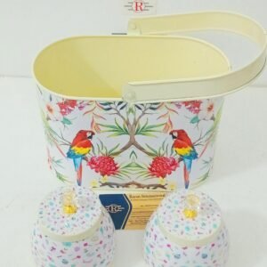 Iron Metal Gifting Printed Caddy With Jars