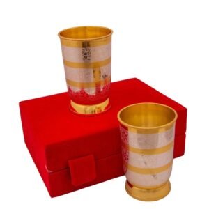 Brass Glass Set with Tray